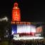 Texas flag displayed on the Tower at UT Austin during Gone to Texas